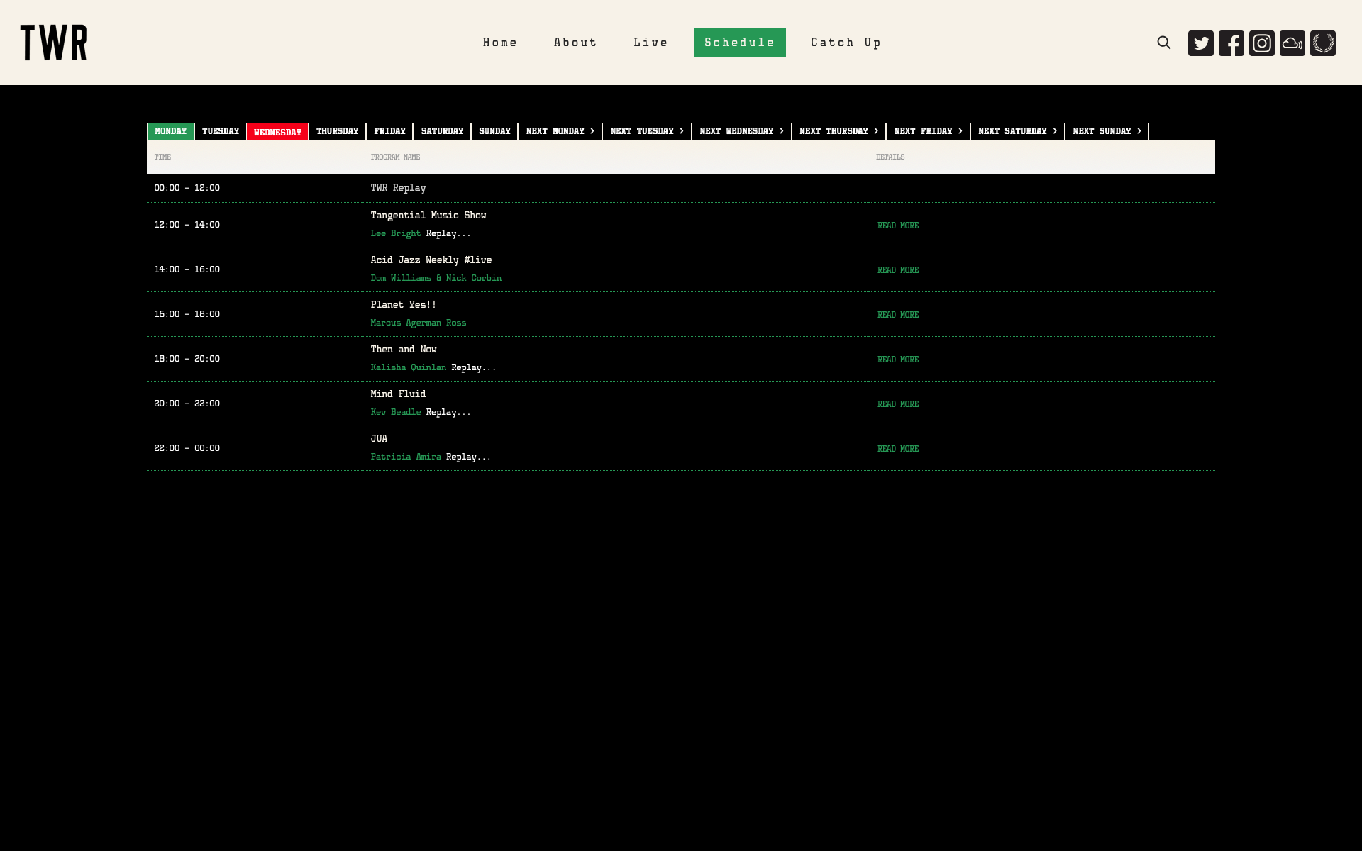 Schedule Totally Wired Radio